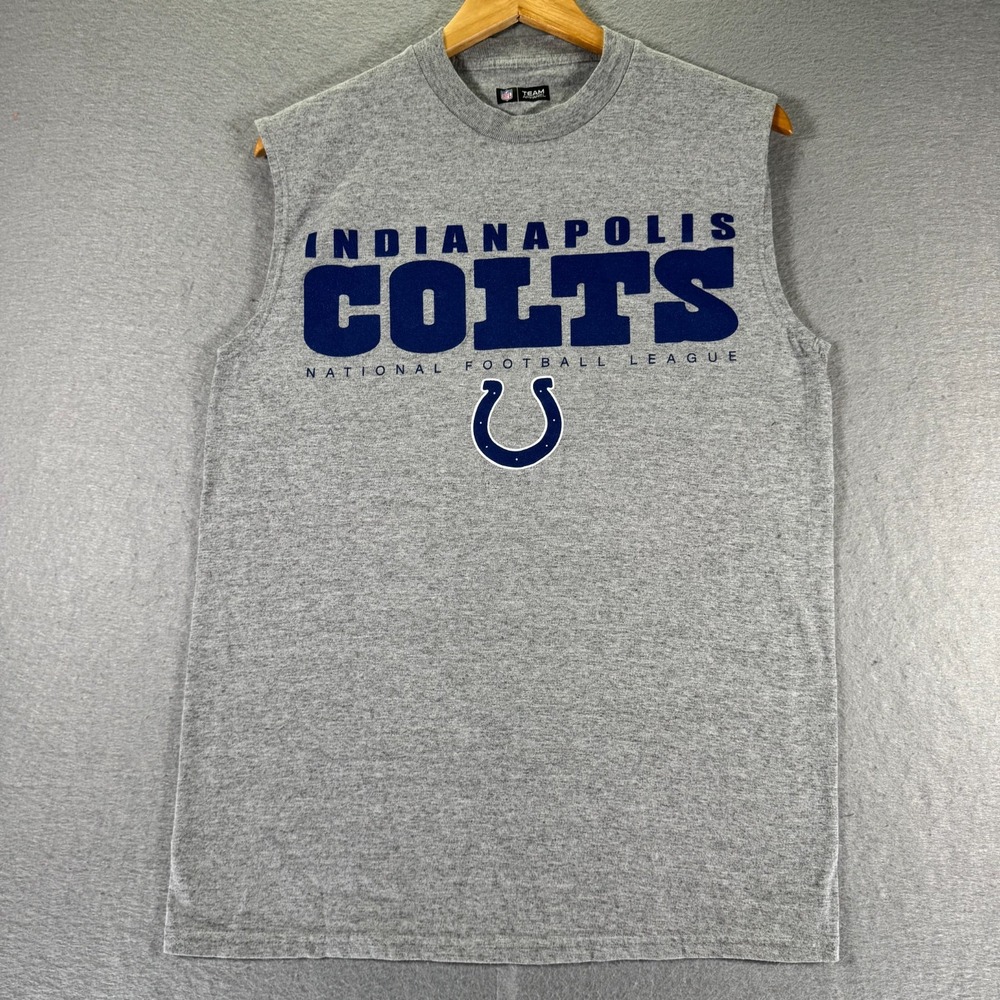 Indianapolis Colts Tank Top Mens Medium Gray NFL Team Apparel Logo Football
